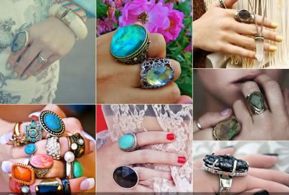 Varias cores de pedras